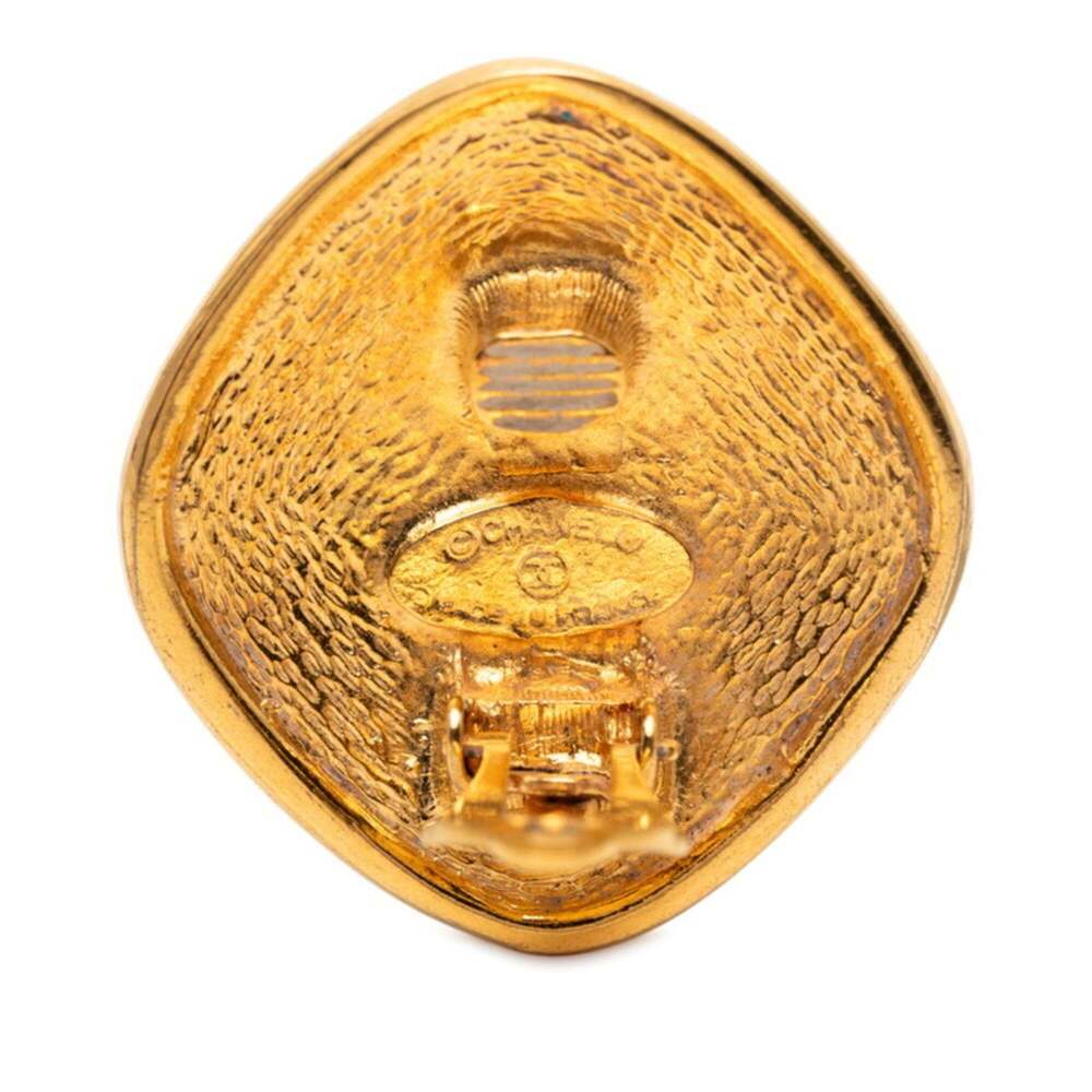 CHANEL Authentic Gold Diamond Logo Earrings - Picture 3 of 3